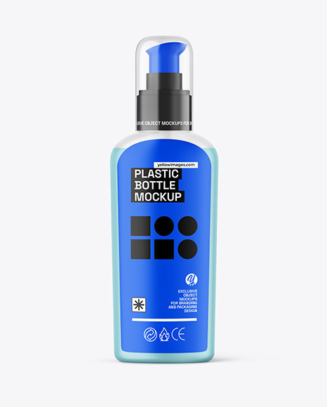 Frosted Liquid Soap Cosmetic Bottle with Pump Mockup