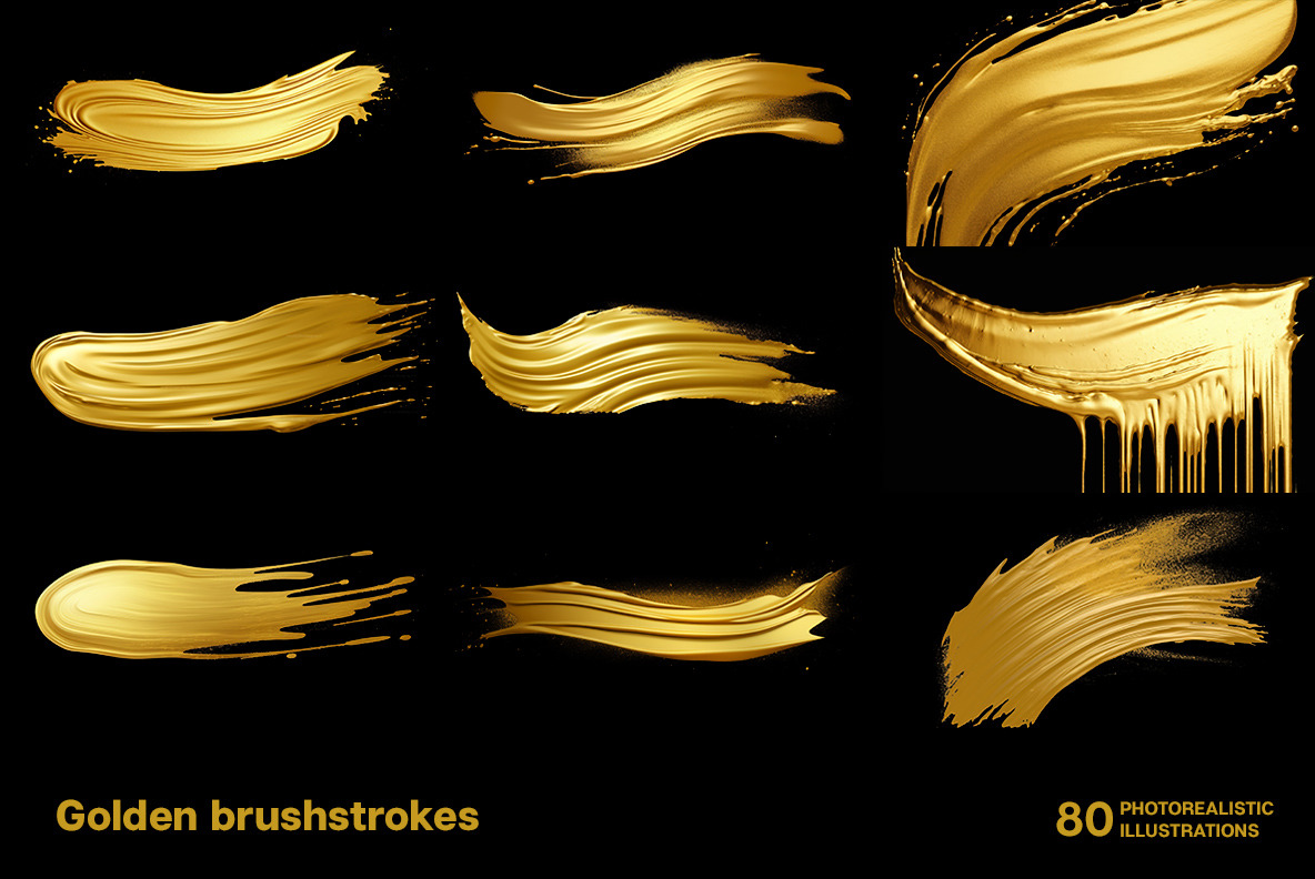 Golden brush strokes Golden brush strokes