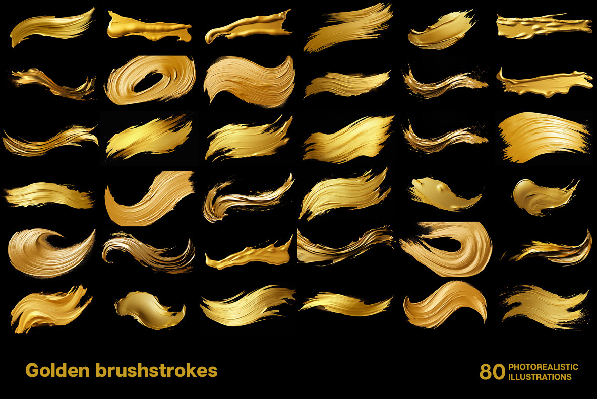 Golden brush strokes