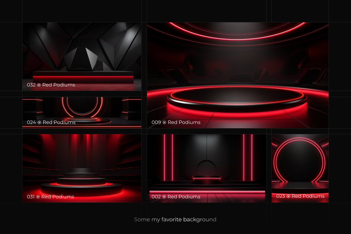 Red Podiums ❊ Background Set