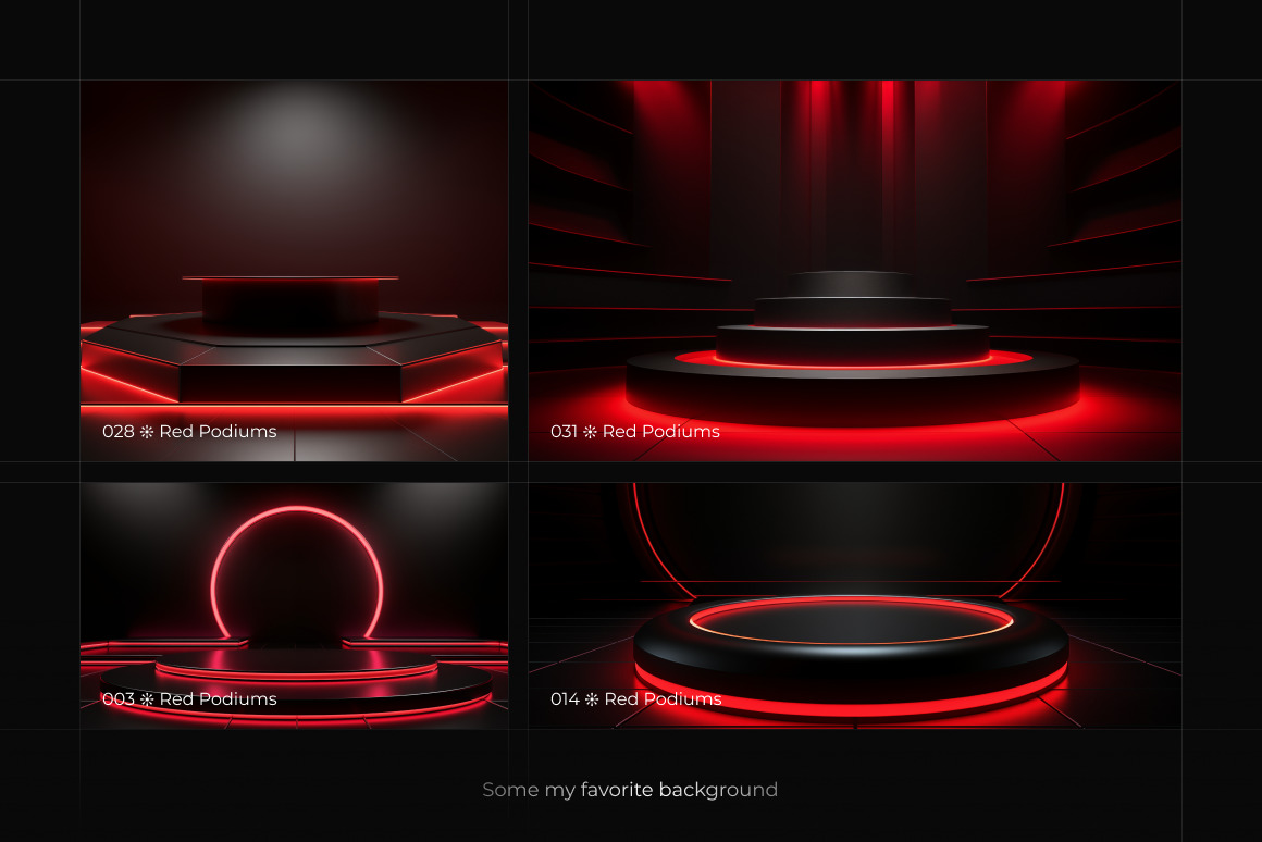 Red Podiums ❊ Background Set