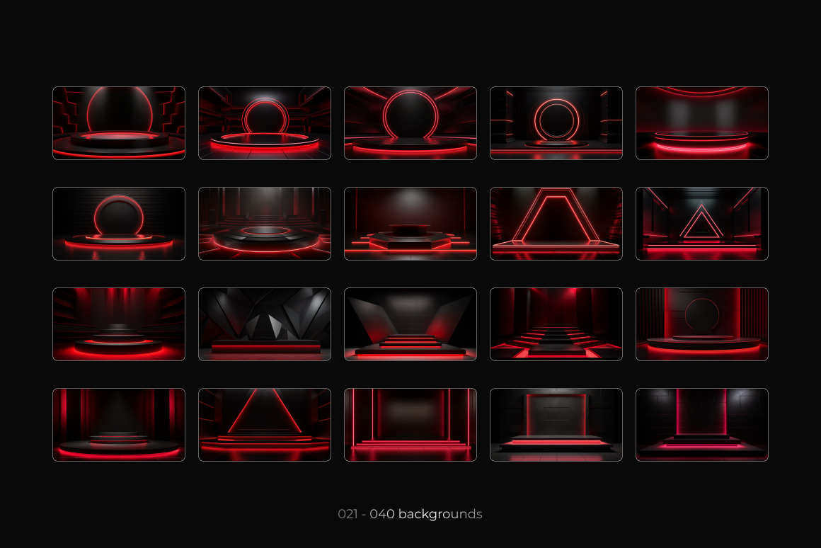 Red Podiums ❊ Background Set