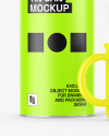 Matte Tin Can W/ Matte Mug Mockup