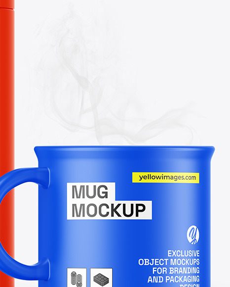 Glossy Tin Can W/ Matte Mug Mockup