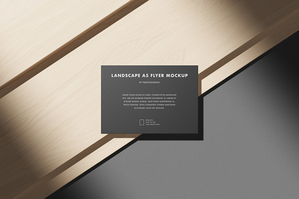 Landscape A5 Flyer Mockup Set Landscape A5 Flyer Mockup Set