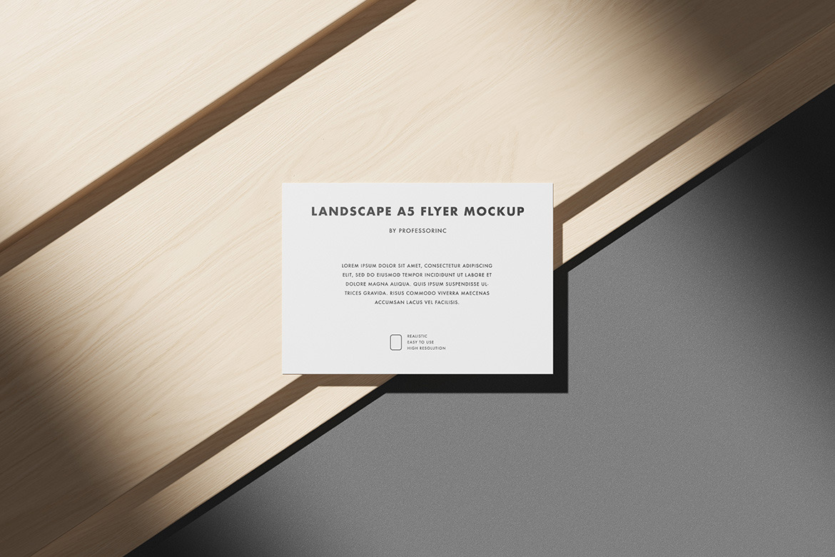Landscape A5 Flyer Mockup Set Landscape A5 Flyer Mockup Set