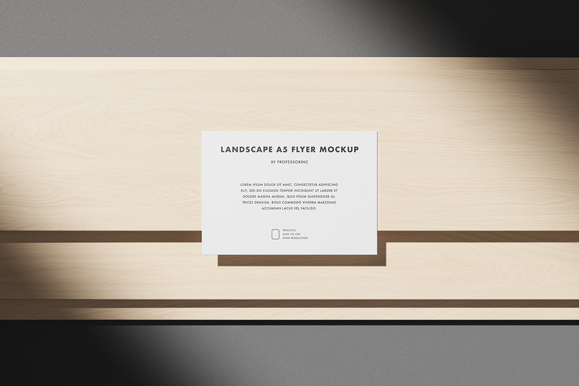 Landscape A5 Flyer Mockup Set Landscape A5 Flyer Mockup Set