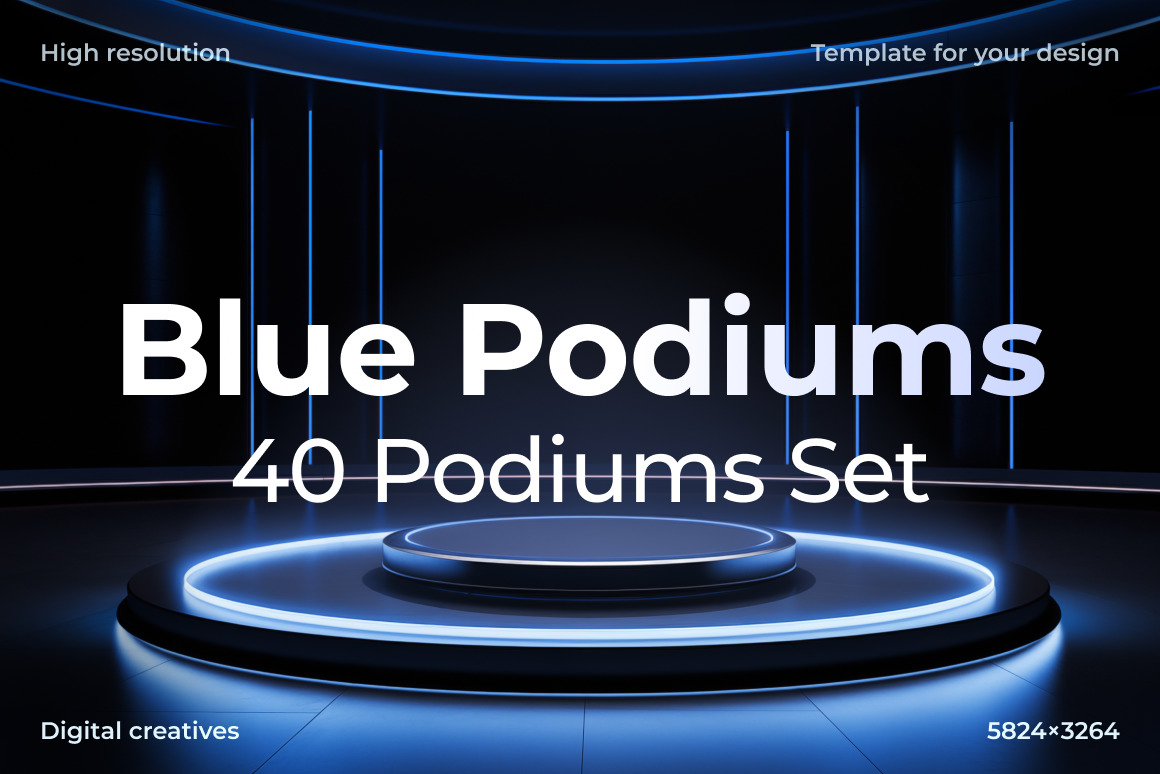 Blue Podiums ❊ Background Set