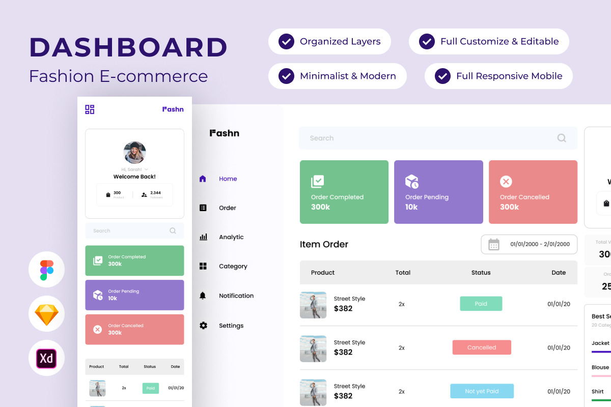 Fashn - Dashboard Fashion E-commerce V2 Fashn - Dashboard Fashion E-commerce V2