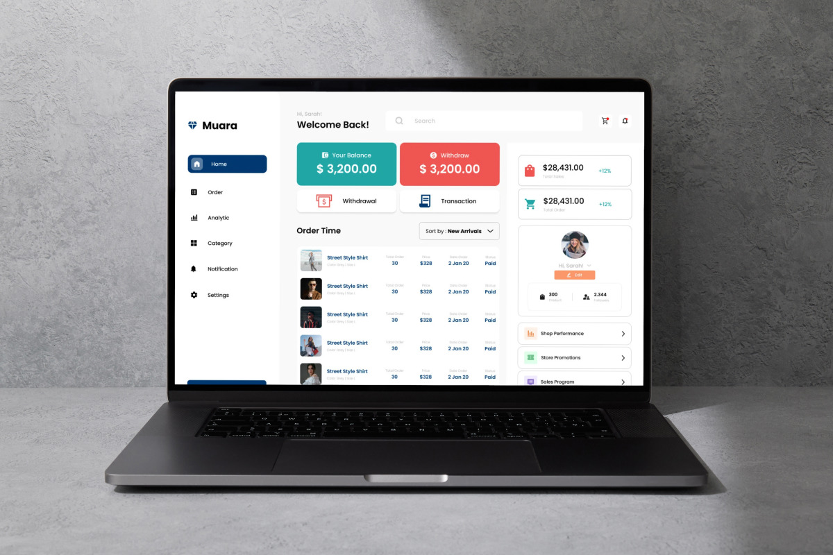 Muara - Dashboard Fashion E-commerce Muara - Dashboard Fashion E-commerce