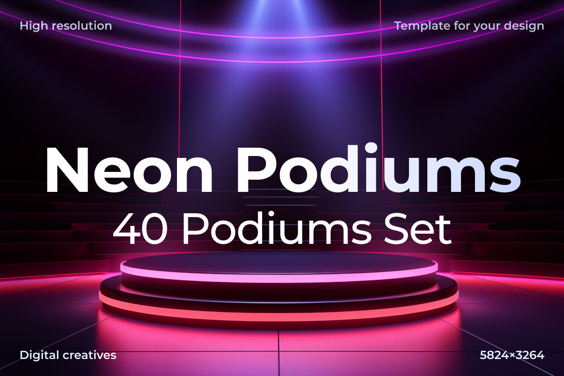 Neon Podiums ❊ Background Set