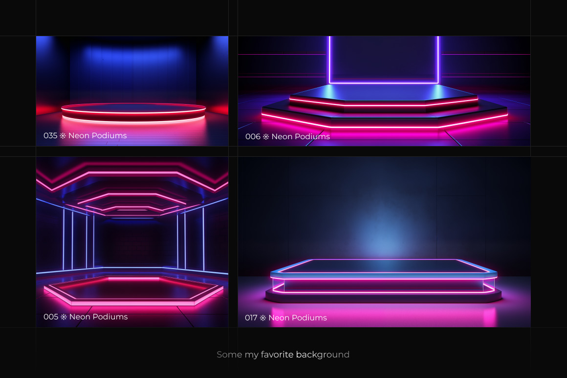 Neon Podiums ❊ Background Set