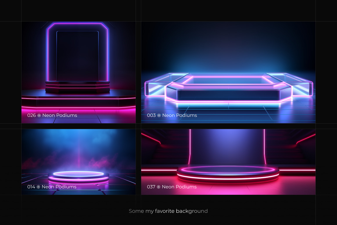 Neon Podiums ❊ Background Set