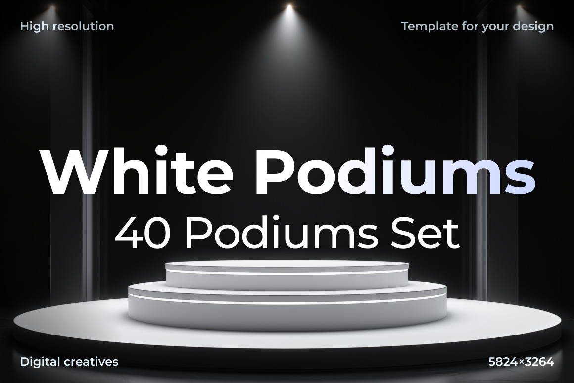 White Podiums ❊ Background Set