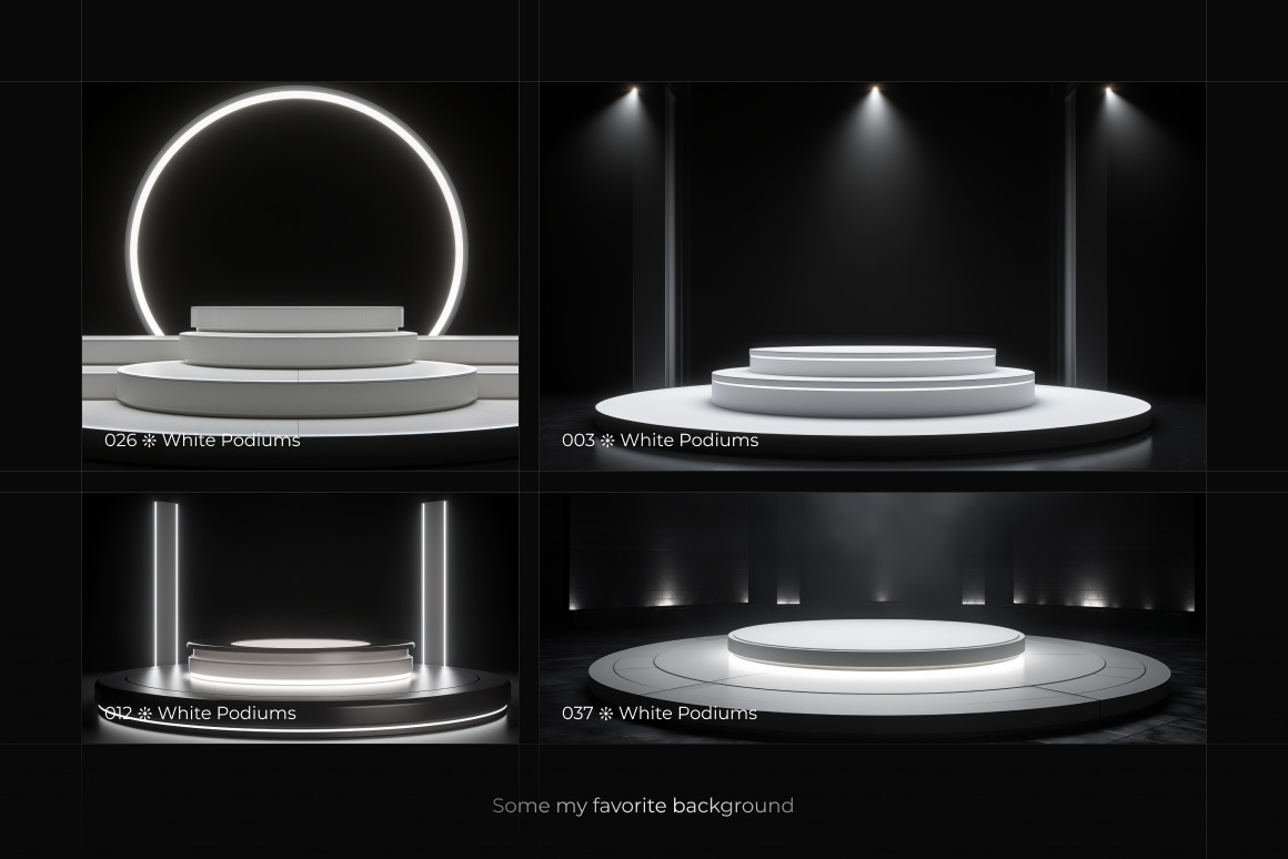 White Podiums ❊ Background Set