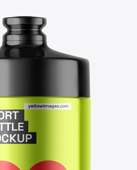 Metallic Sport Bottle Mockup