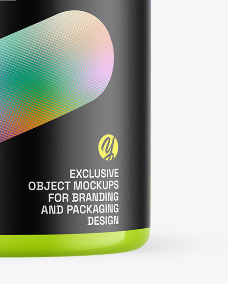 Glossy Protein Jar Mockup