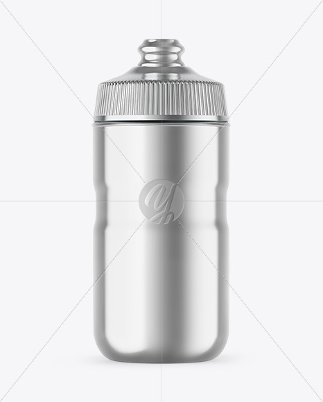 Metallic Sport Bottle Mockup