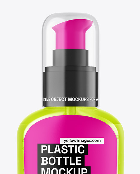 Clear Cosmetic Bottle with Pump Mockup