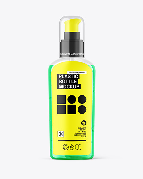 Color Liquid Cosmetic Bottle with Pump Mockup Color Liquid Cosmetic Bottle with Pump Mockup