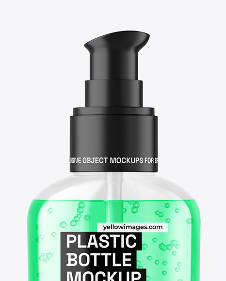 Color Liquid Cosmetic Bottle with Pump Mockup