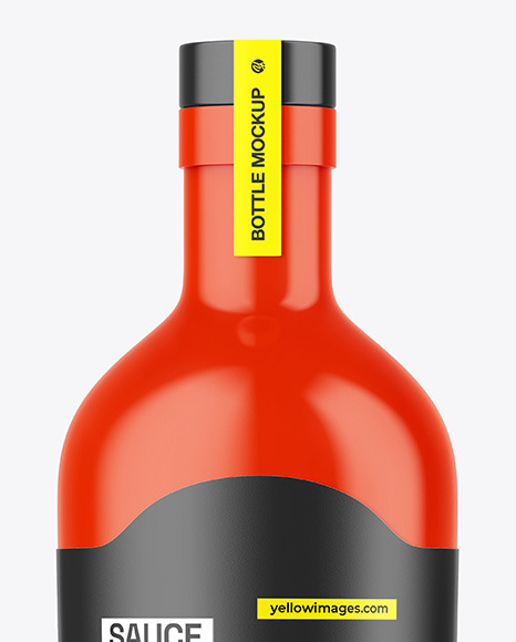 Glossy Sauce Bottle Mockup