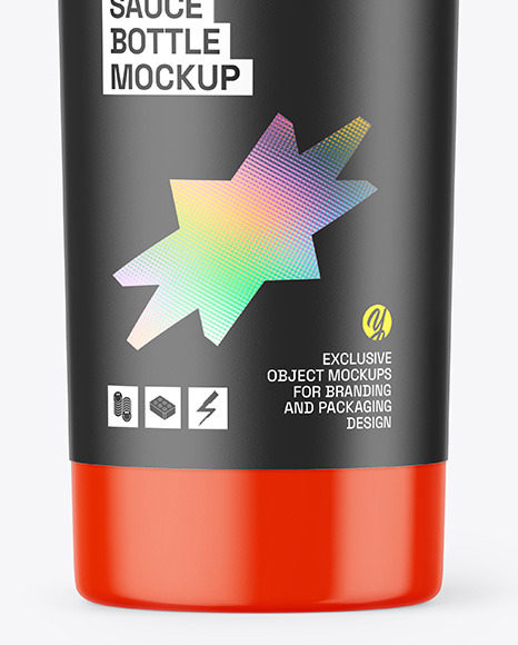 Glossy Sauce Bottle Mockup