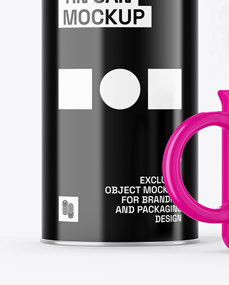 Glossy Tin Can W/ Glossy Mug Mockup