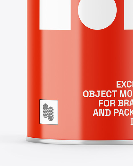 Glossy Tin Can Mockup