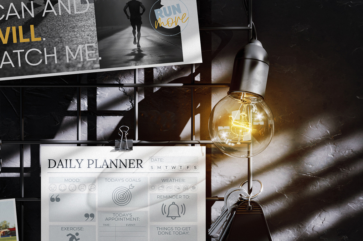 Wire Wall Metal Moodboard Mockup Wire Wall Metal Moodboard Mockup