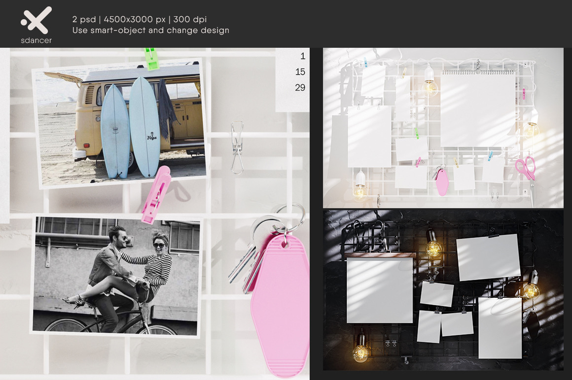 Wire Wall Metal Moodboard Mockup Wire Wall Metal Moodboard Mockup