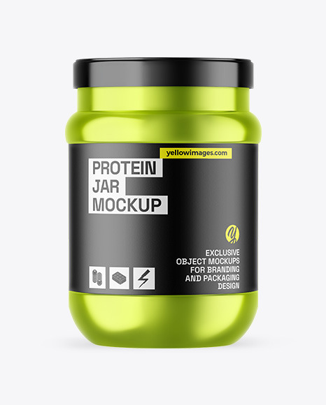 Metallic Protein Jar Mockup