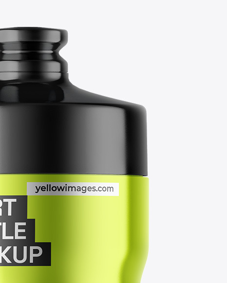 Metallic Sport Bottle Mockup