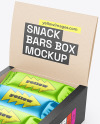 Kraft Paper Box w/ Metallic Snacks Mockup