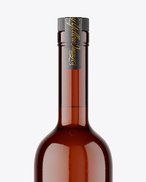 Amber Glass Vodka Bottle Mockup
