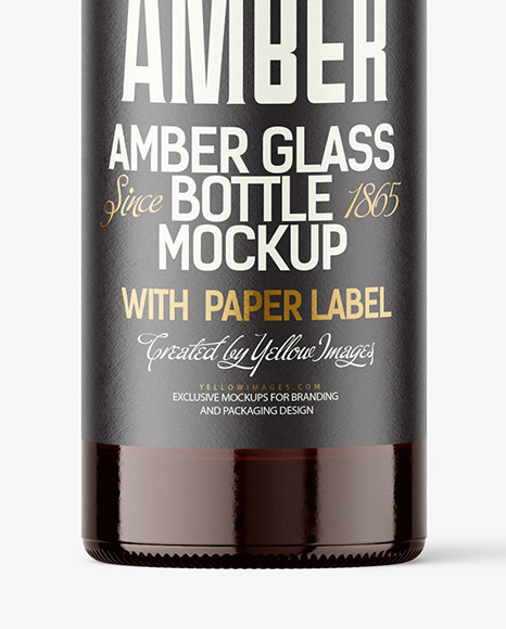 Amber Glass Vodka Bottle Mockup