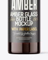 Amber Glass Vodka Bottle Mockup