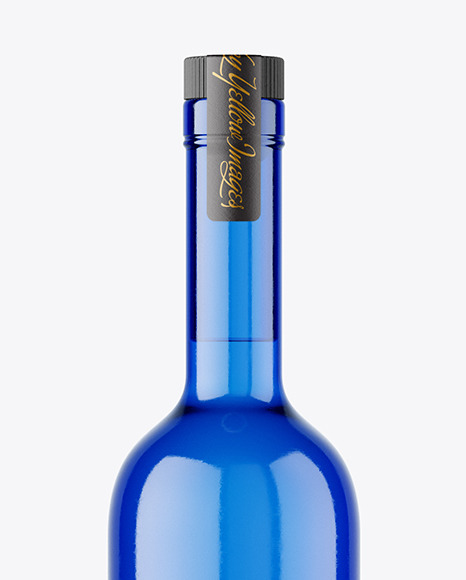 Blue Glass Vodka Bottle Mockup