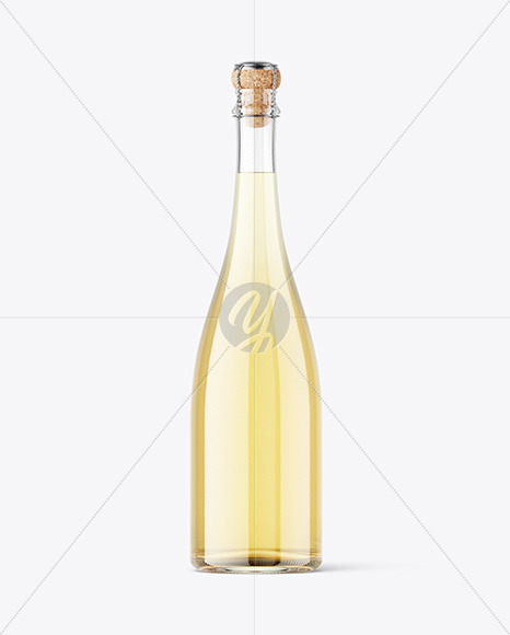 Clear Glass White Wine Bottle Mockup