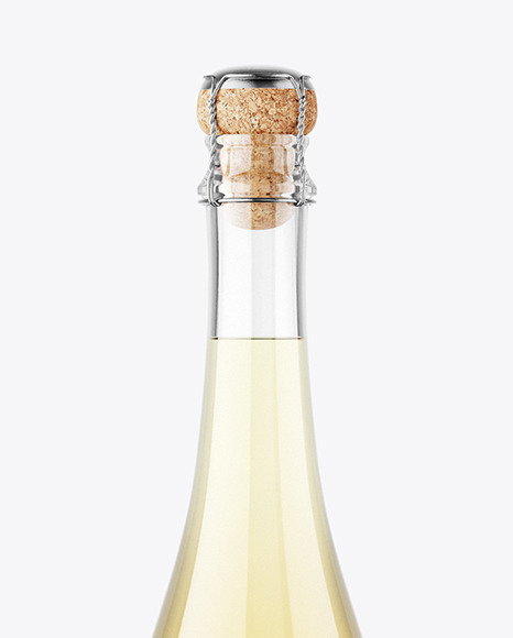 Clear Glass White Wine Bottle Mockup