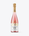 Clear Glass Pink Wine Bottle Mockup