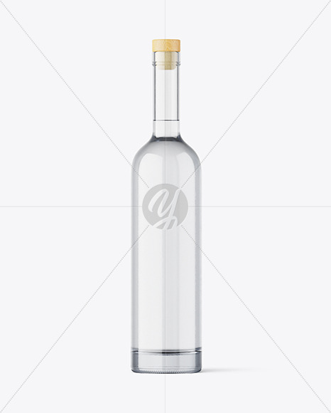 Clear Glass Vodka Bottle Mockup