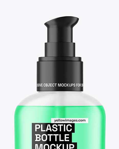 Frosted Color Liquid Bottle with Pump Mockup