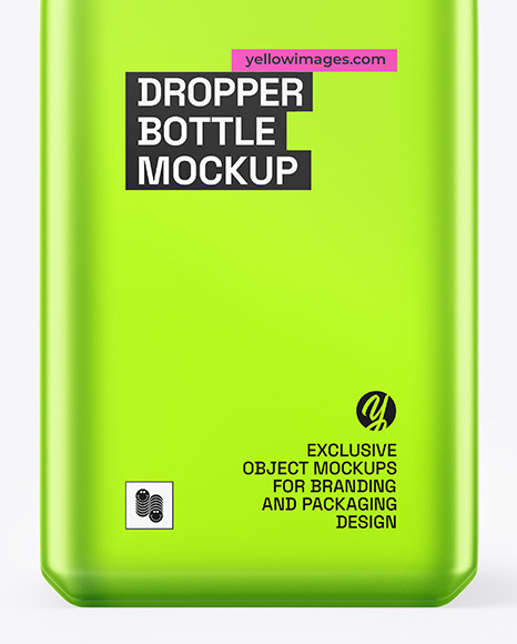 Metallic Square Dropper Bottle Mockup