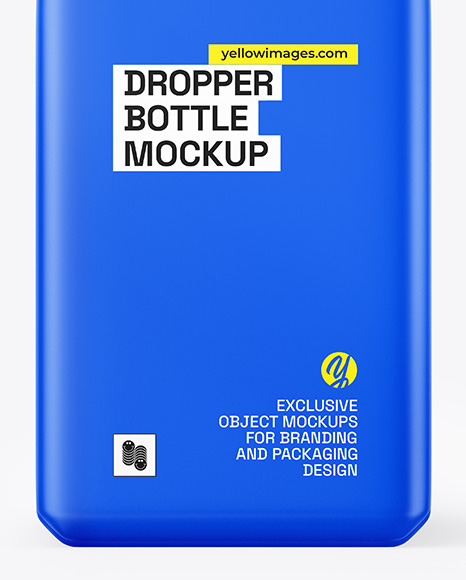 Matte Plastic Square Dropper Bottle Mockup