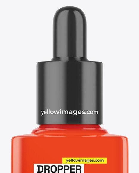 Glossy Square Dropper Bottle Mockup