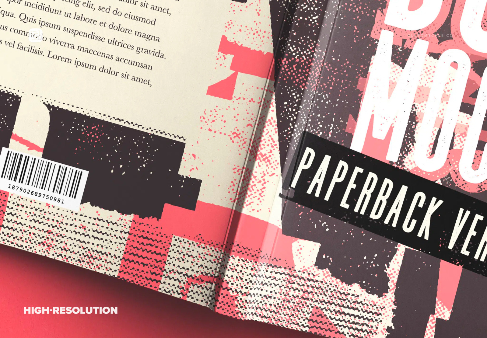 Paperback Book Mockup Lay Flat