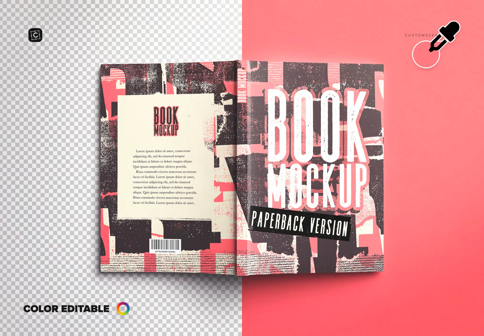 Paperback Book Mockup Lay Flat