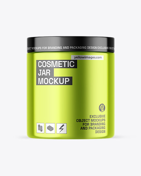 Metallic Cosmetic Jar Mockup