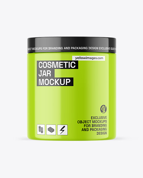 Glossy Cosmetic Jar Mockup